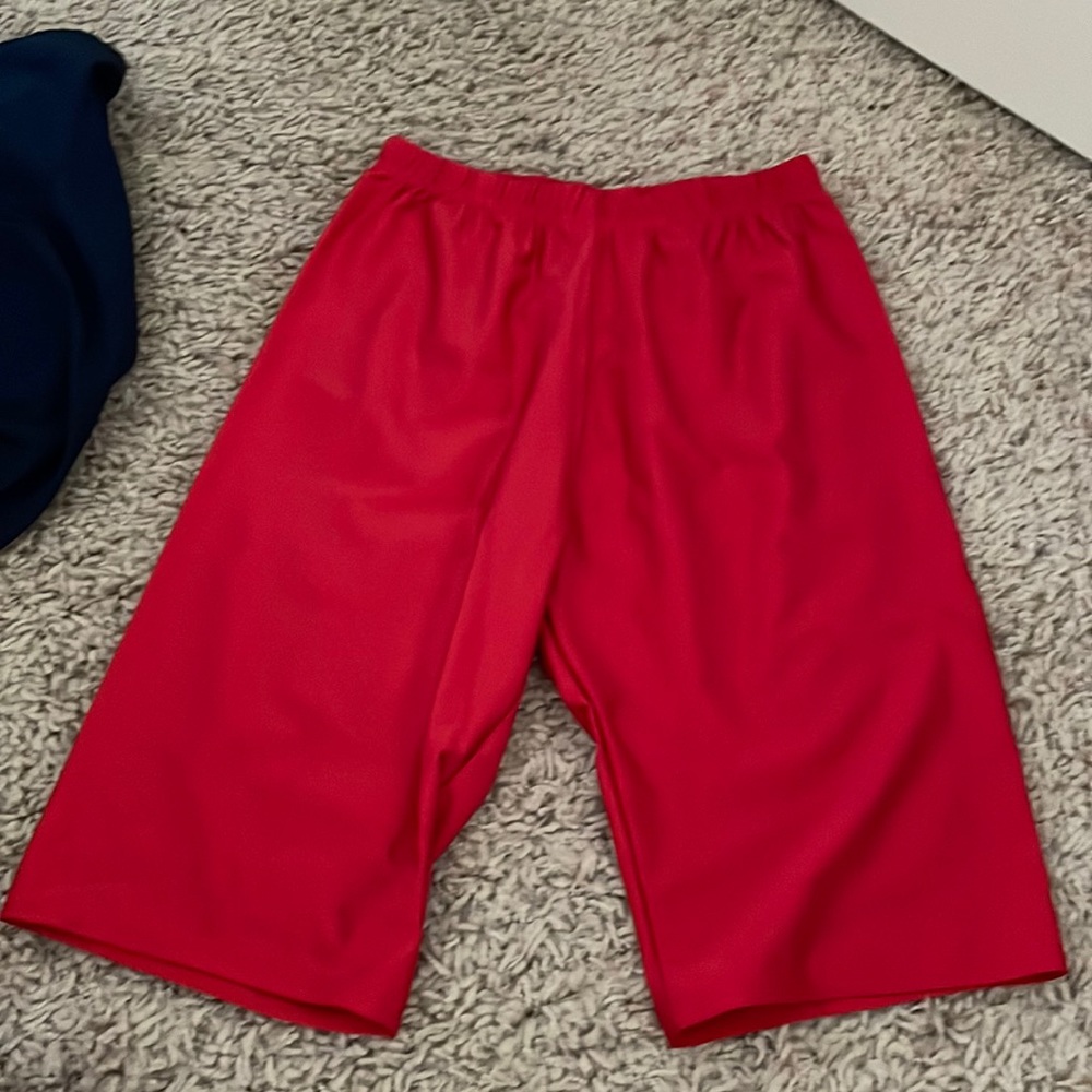 Red biker shorts